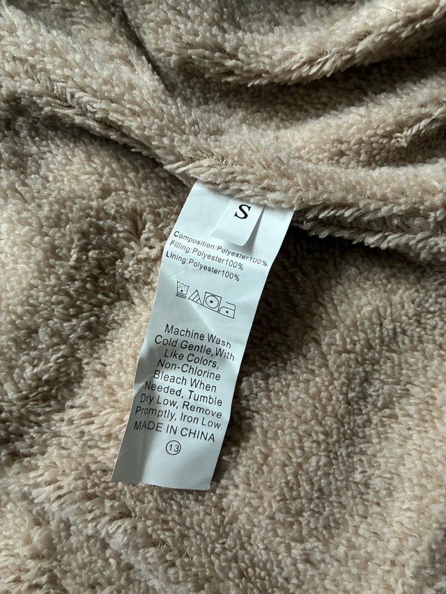 Tan Hooded Puffer Jacket Small - photo 2