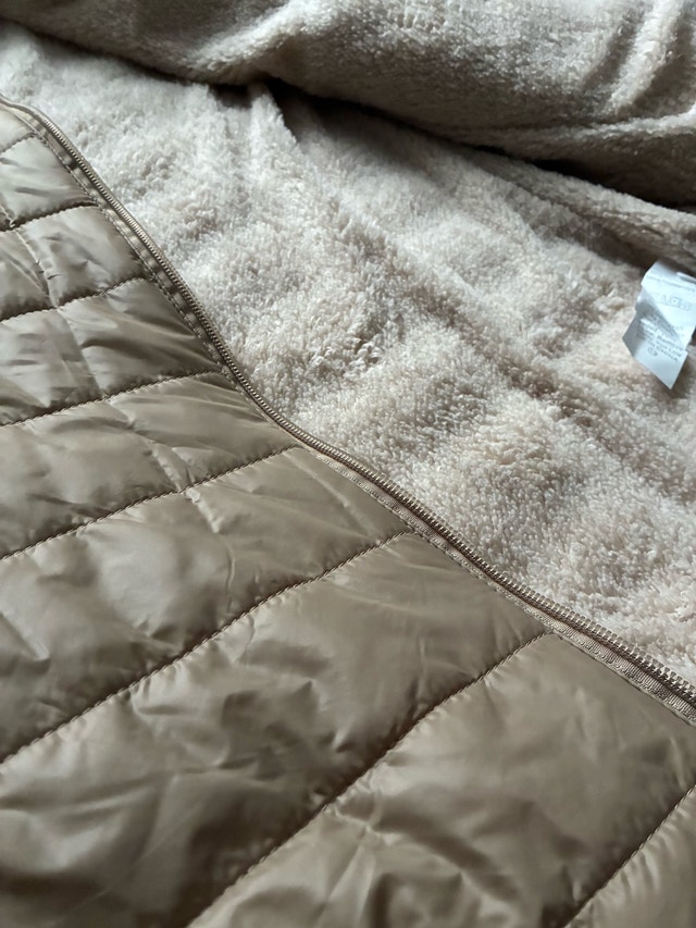 Tan Hooded Puffer Jacket Small - photo 5