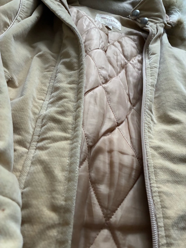 ZHUOYILANG XL Tan Faux Fur Hood Quilted Lining Jacket - photo 2