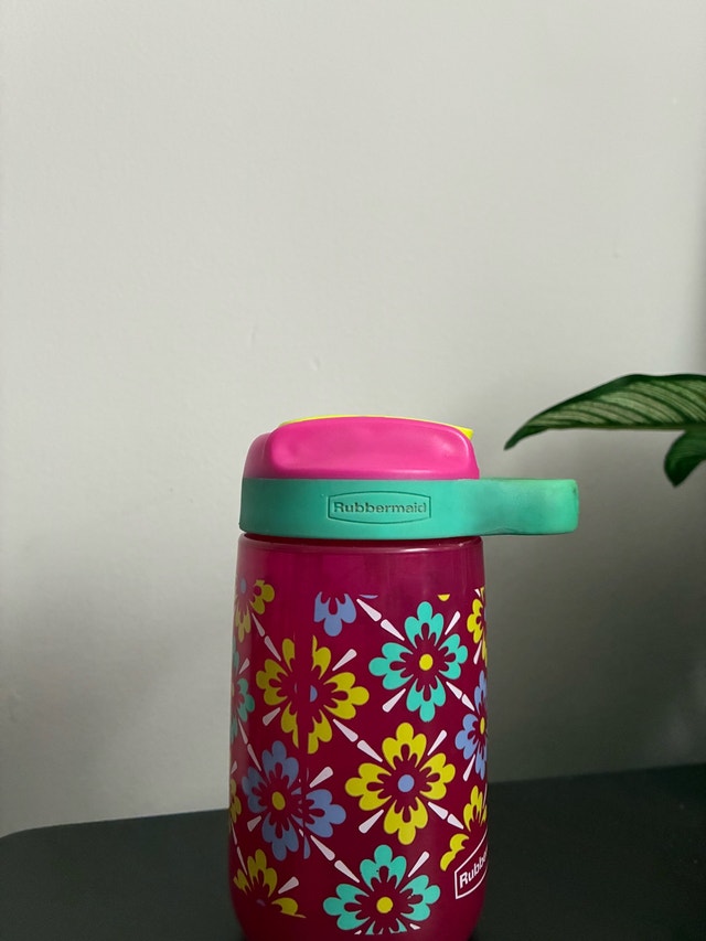 Rubbermaid Floral Straw Water Bottle Kids Cup