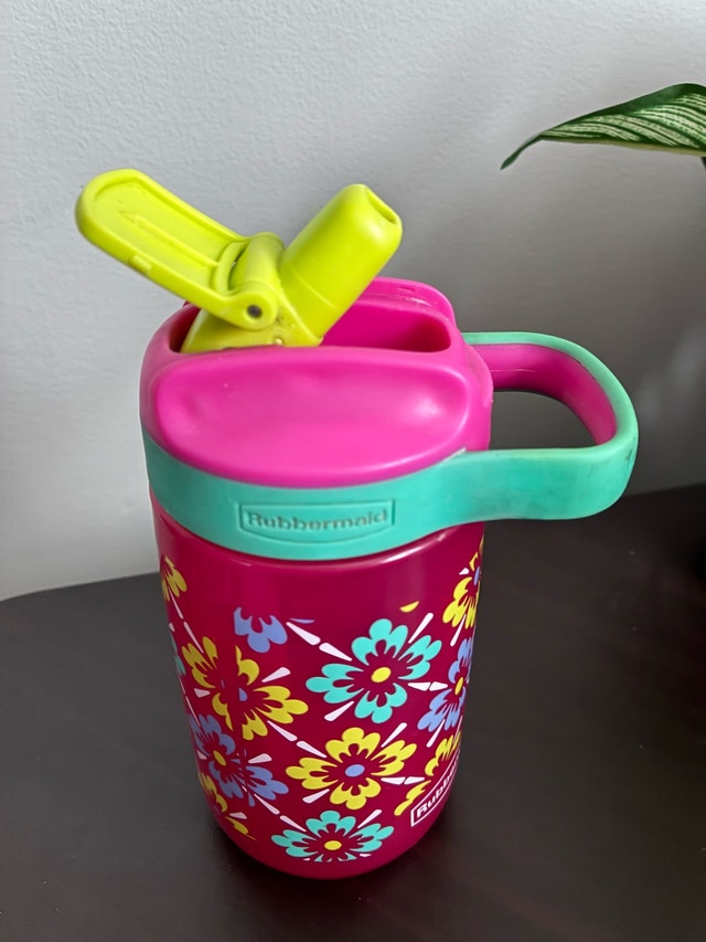 Rubbermaid Floral Straw Water Bottle Kids Cup - photo 2