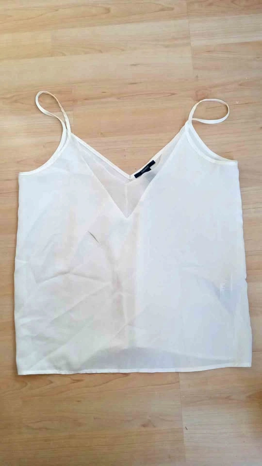 Forever 21 White V-Neck Camisole Top Size Small