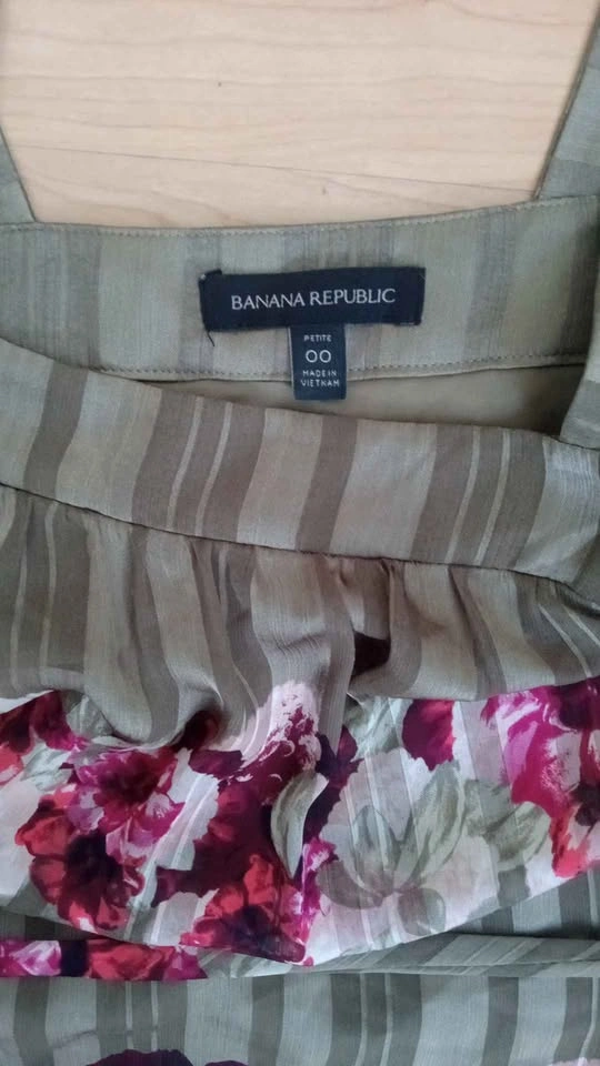 Banana Republic Sage Green Petite 00 Floral Maxi Dress - photo 2