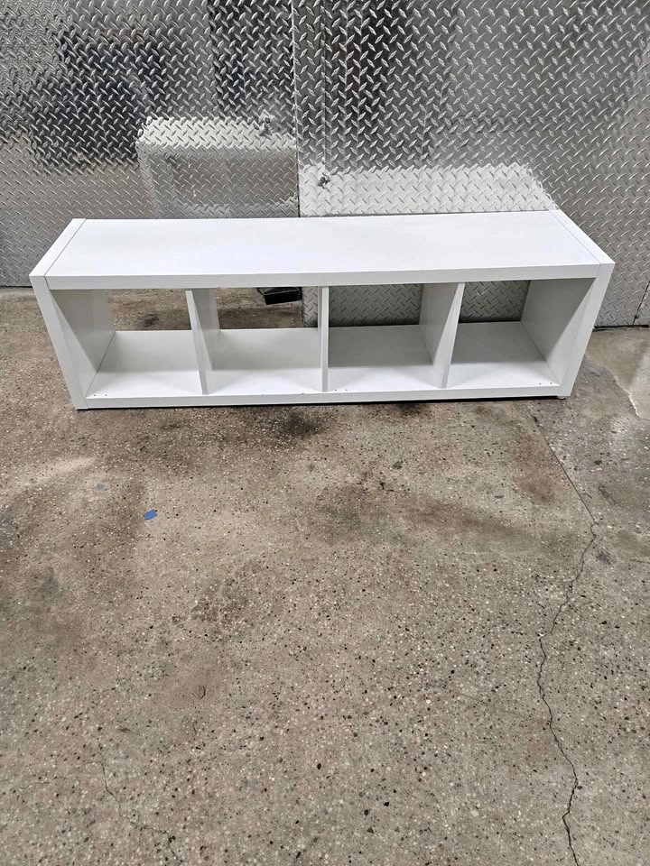 White 4-Cubby Storage Shelf