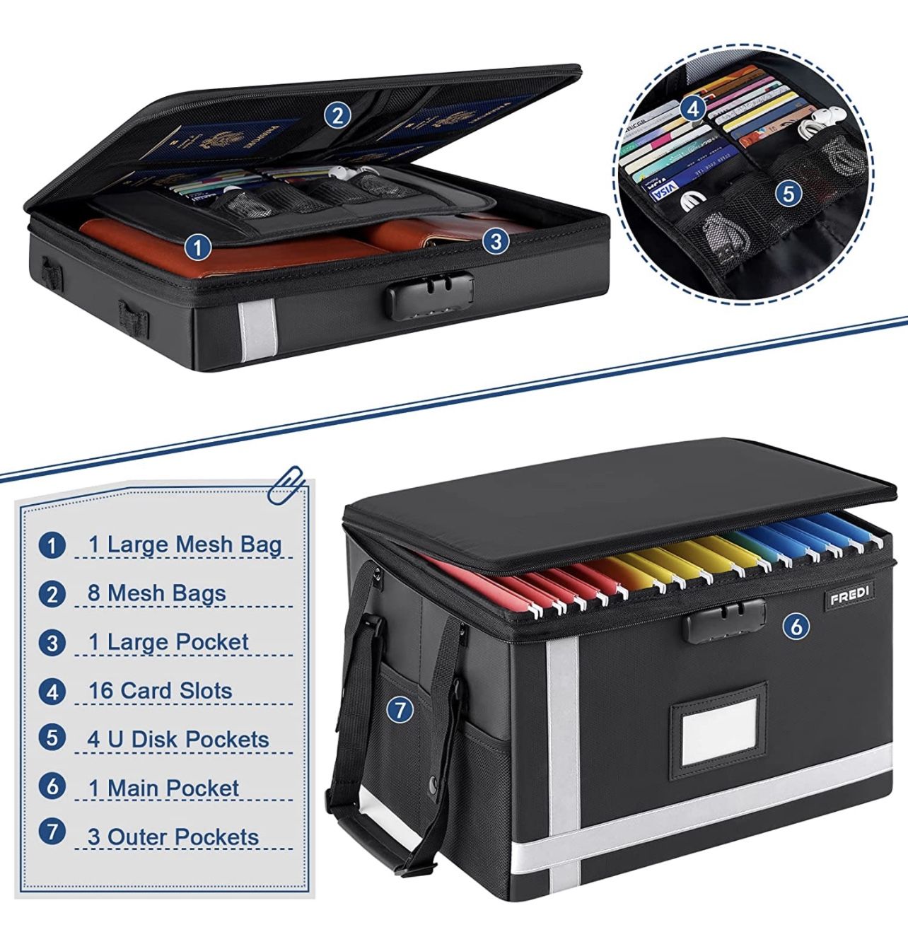 Fireproof Document Box with Double Lock - photo 2
