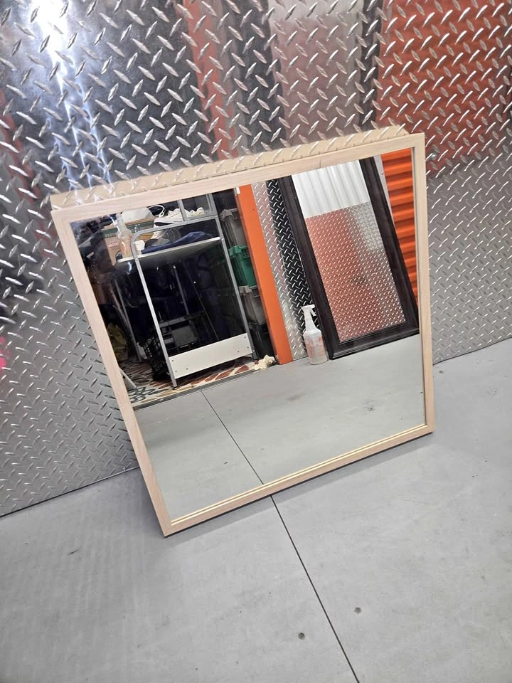 Light wood frame mirror