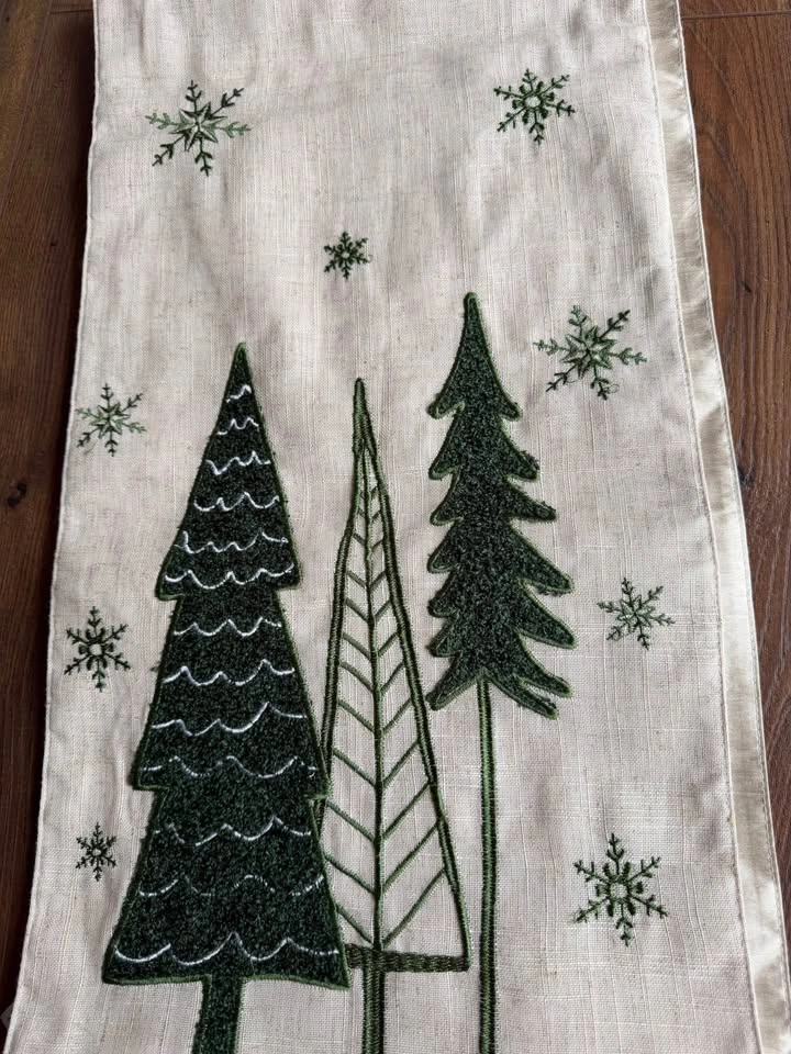Embroidered Christmas Tree Table Runner - photo 2
