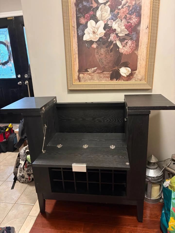 Bar with drawer, pull-out table, and side storage - photo 3