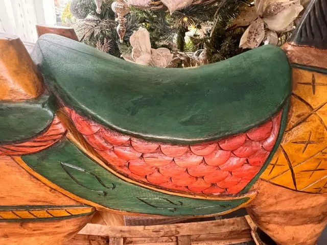 Vintage Handcarved Solid Wood Rocking Horse image indicator(8)