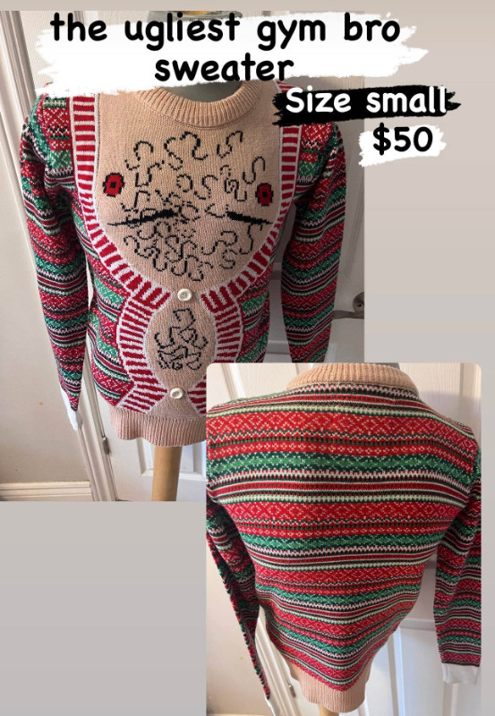 UNCLE RALPH'SUGLIEST GYM BRO SWEATERMen's Size Small