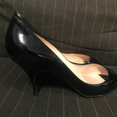 LOUBOUTIN-Peep Toe Pumps Womens SIze 39 USA 9Black Patent - photo 2