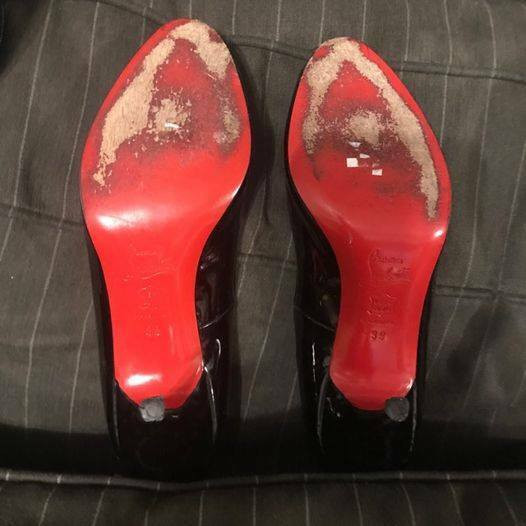 LOUBOUTIN-Peep Toe Pumps Womens SIze 39 USA 9Black Patent - photo 4