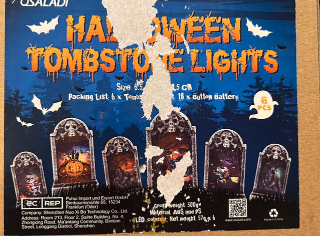 OSALADI 6pcs Halloween LED Graveyard Tombstones Halloween - photo 3