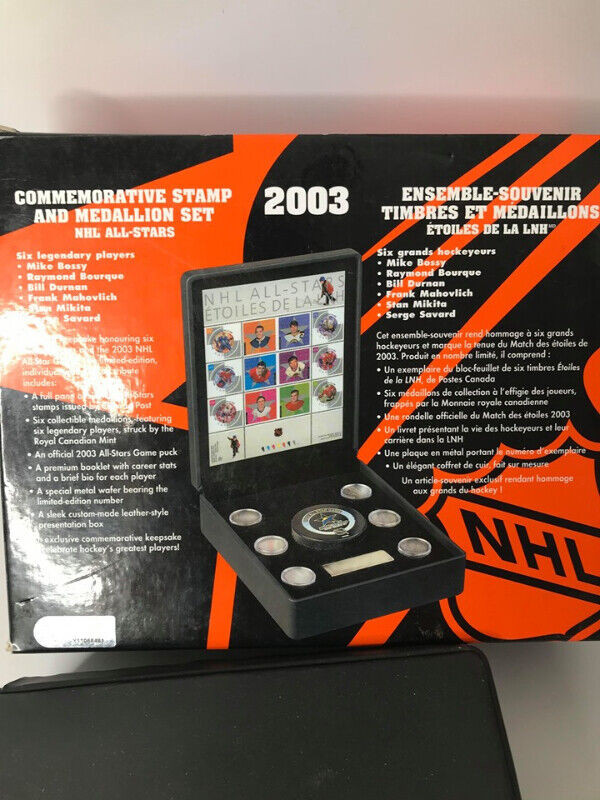2003 CANADA NHL ALL STAR STAMP AND MEDALLION SET - photo 2