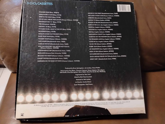 Bruce Springsteen Live 1975-1985 Cassette Box Set - photo 2