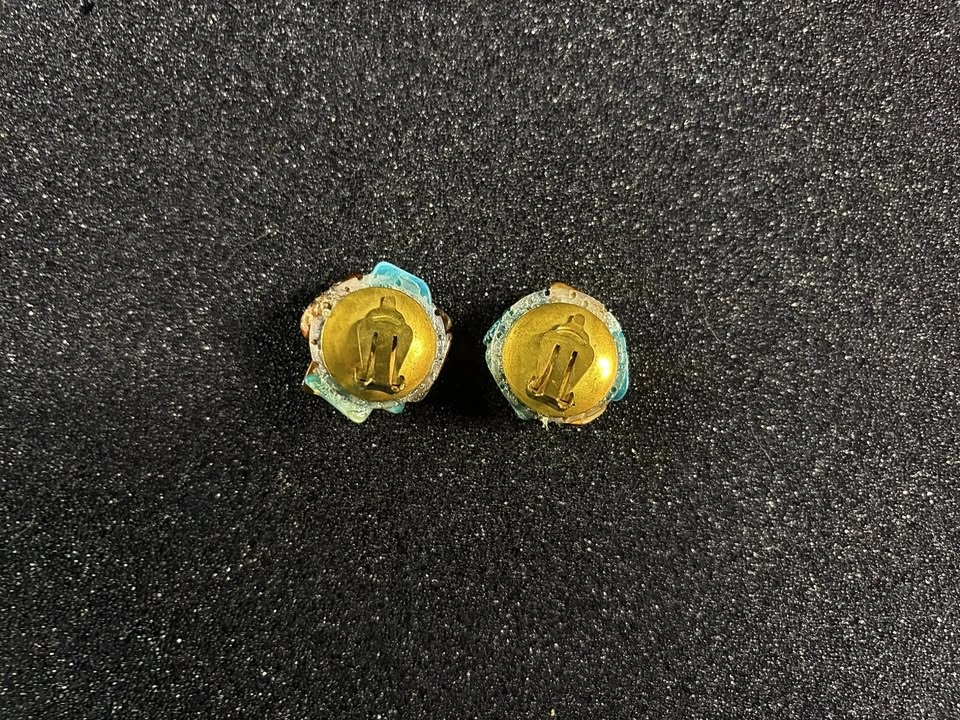 Vintage Colorful Funky Cluster Clip-On Earrings Retro Mod - photo 2