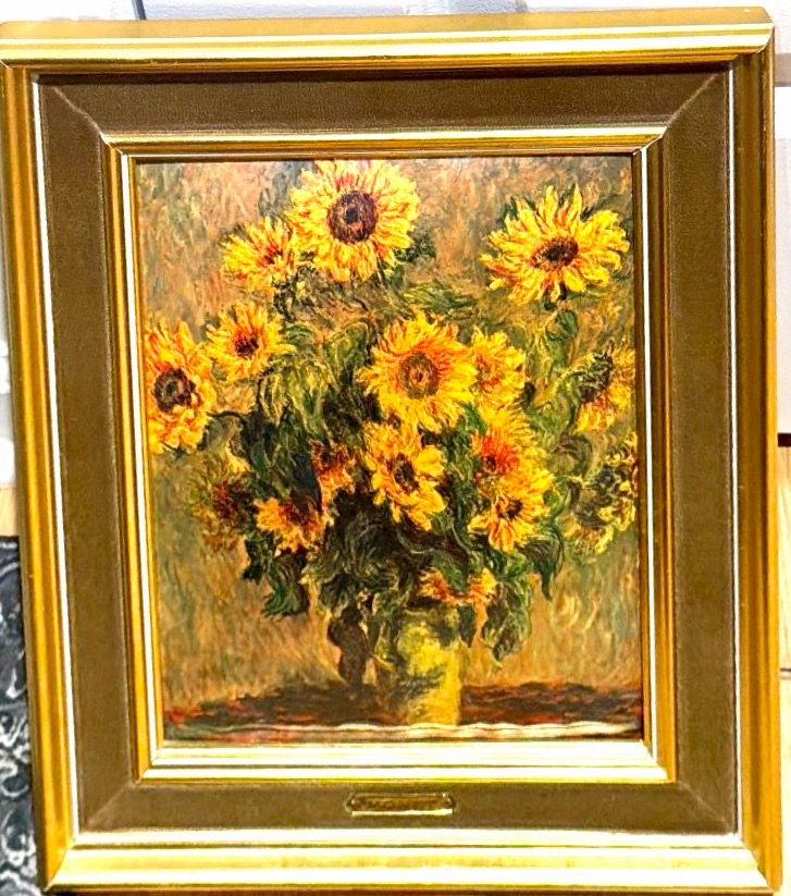 Claude Monet Sunflowers Hand Hammered Reprint Art Print