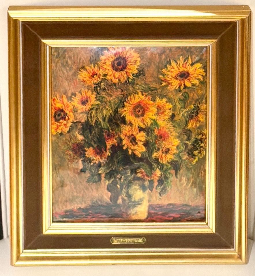 Claude Monet Sunflowers Hand Hammered Reprint Art Print - photo 4