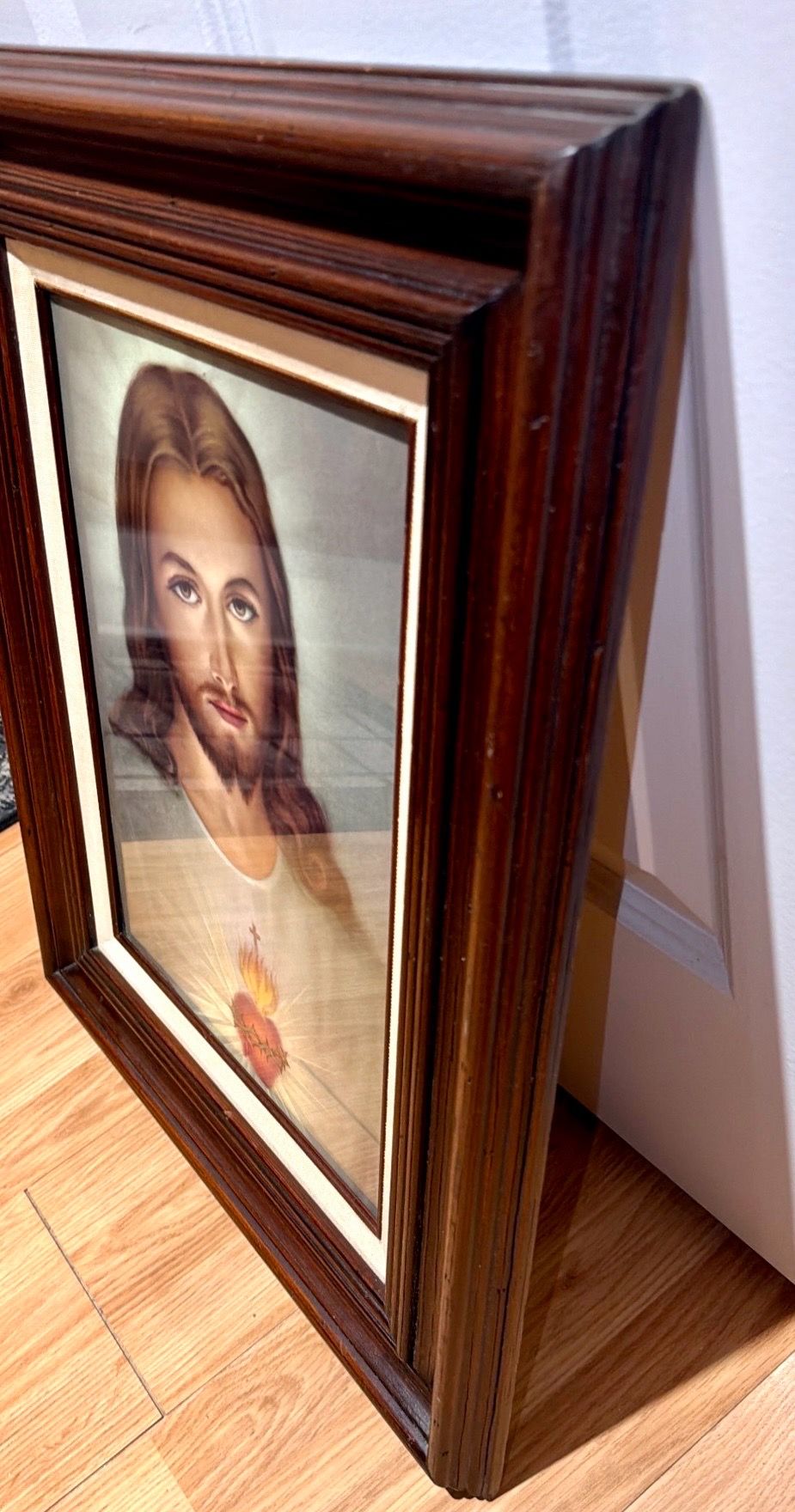 Vintage Sacred Heart of Jesus Framed Wall Art - photo 5