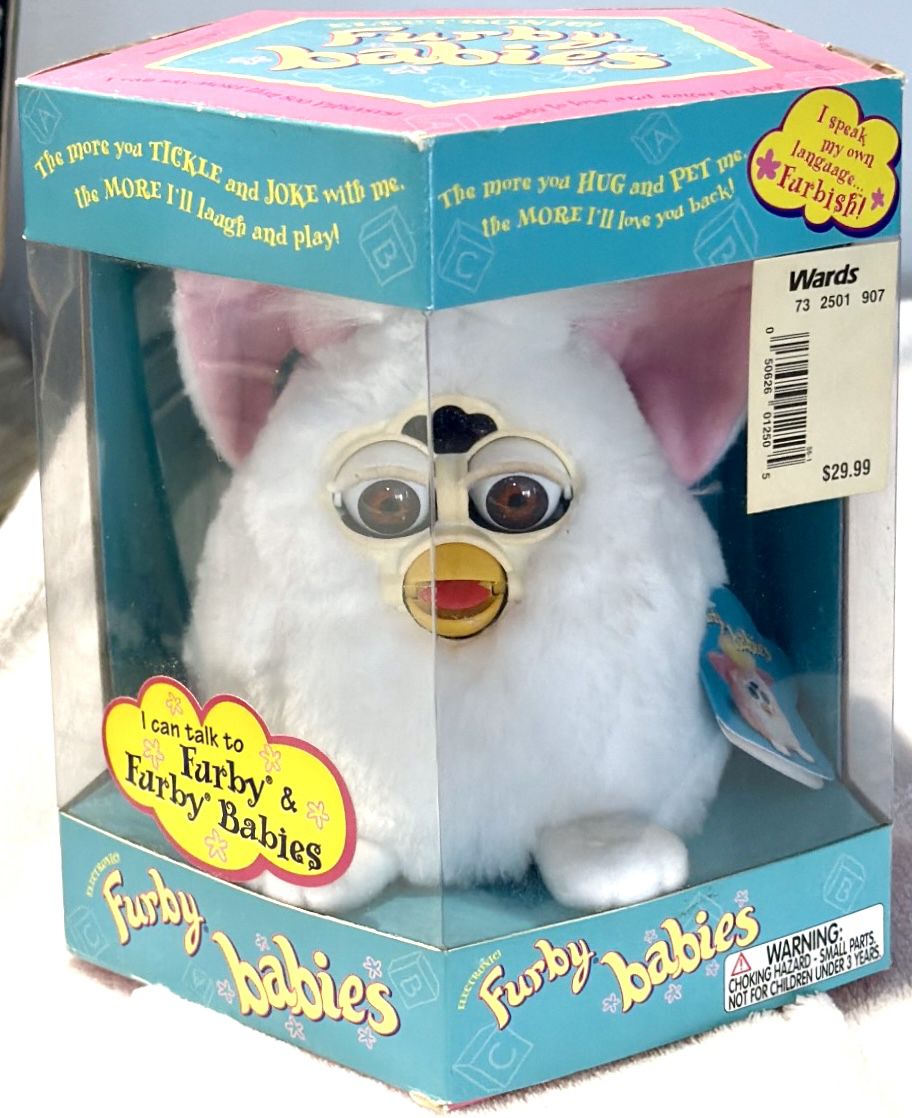 Furby Babies White w/ Brown Eyes - 1999 Vintage - New in Box - photo 2