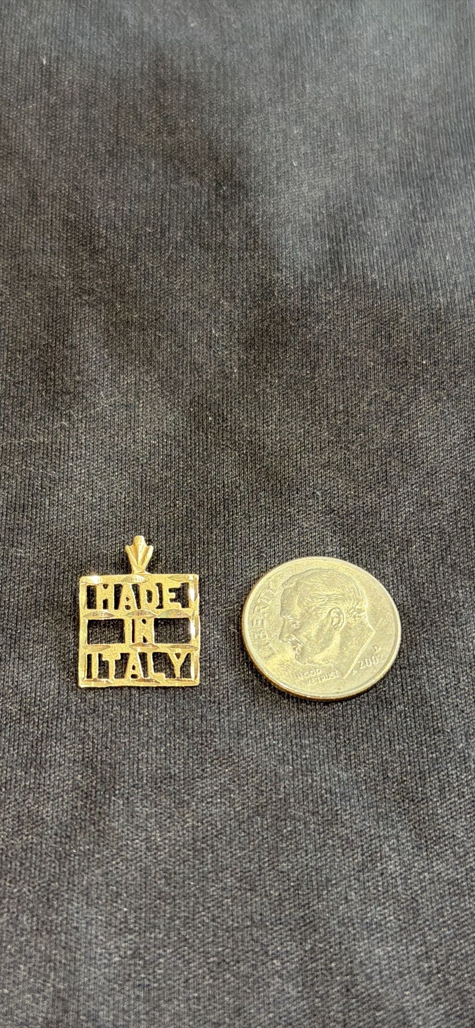 14K Yellow Gold Made in Italy Pendant - Diamond Cut - photo 2