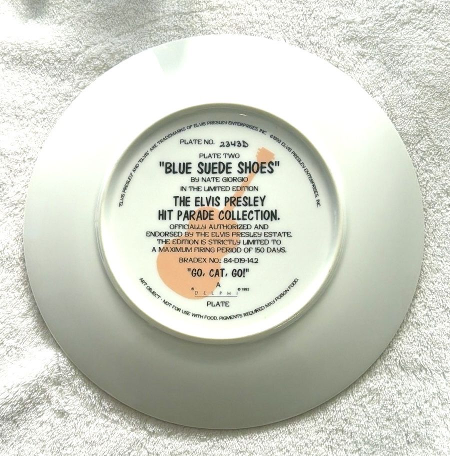 Elvis Presley "Blue Suede Shoes" Collector Plate - Delphi Hit Pa - photo 4