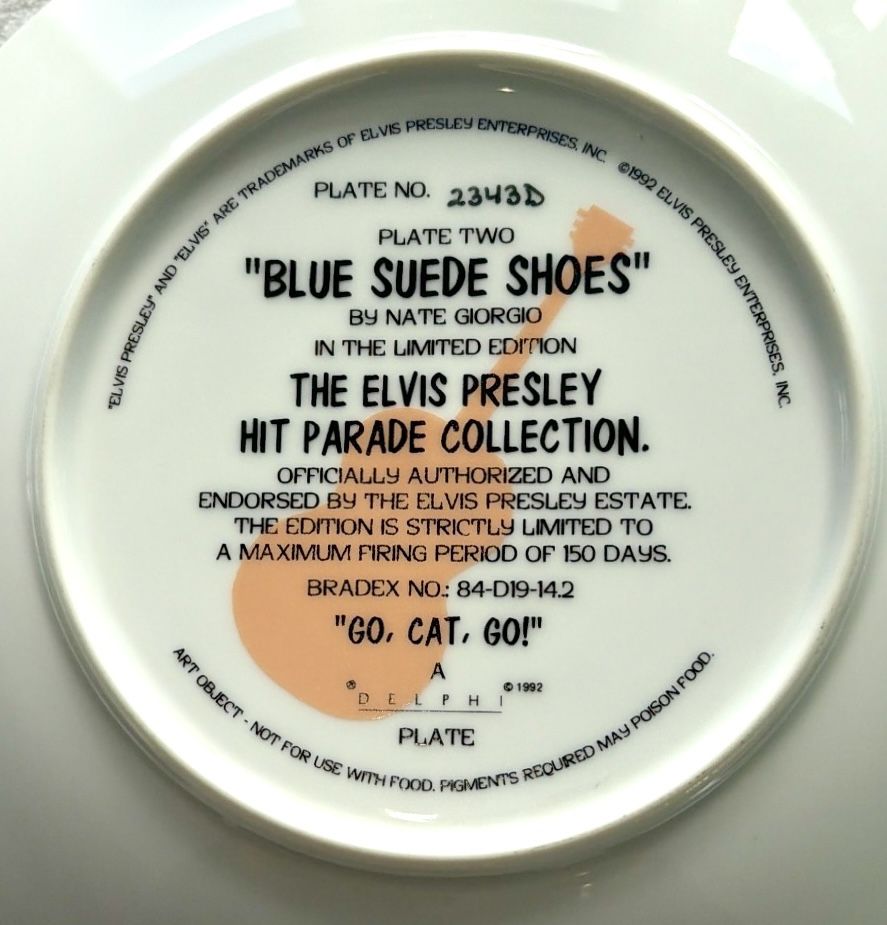 Elvis Presley "Blue Suede Shoes" Collector Plate - Delphi Hit Pa - photo 5