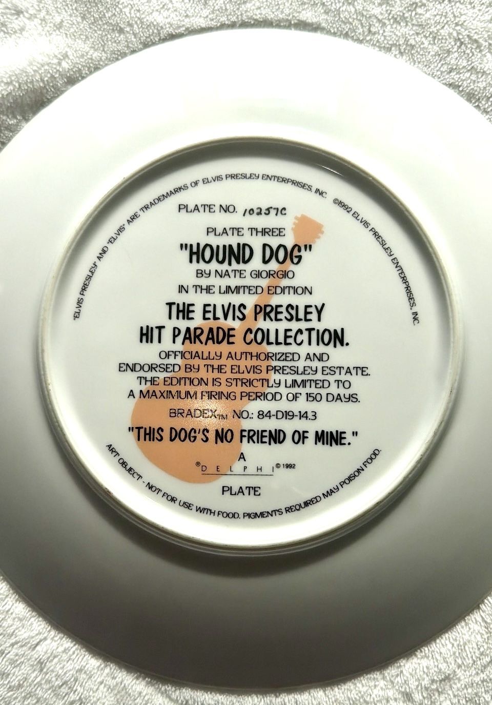 Elvis Presley "Hound Dog" Collector Plate - Limited Edition - photo 5