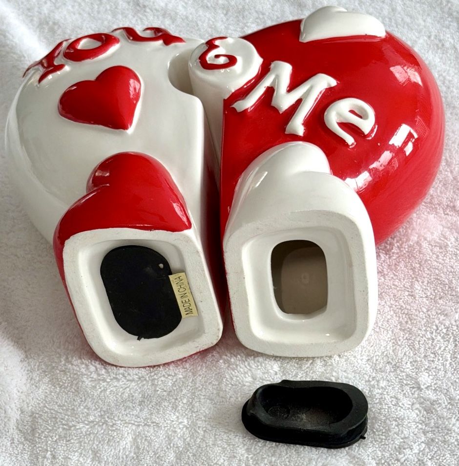You & Me Heart Piggy Bank - Split Design Ceramic - photo 5