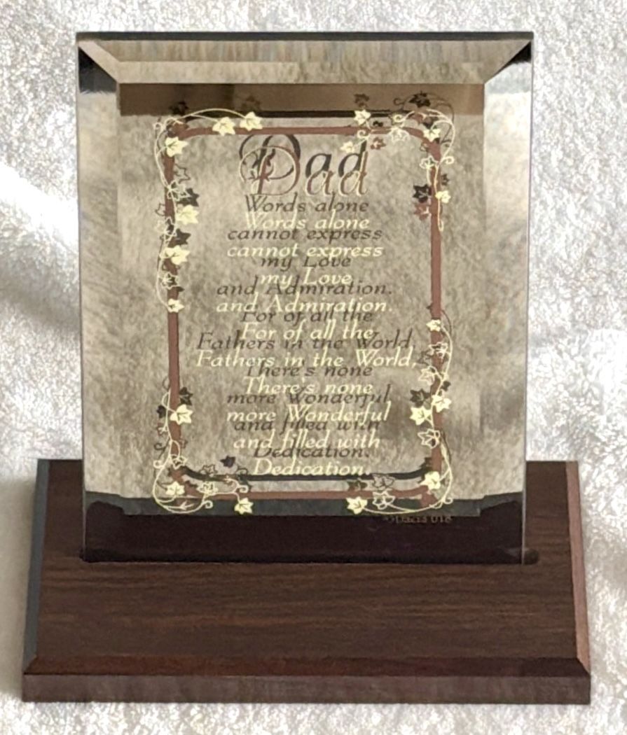 Dad Poem Beveled Edged Keepsake with Wooden Stand