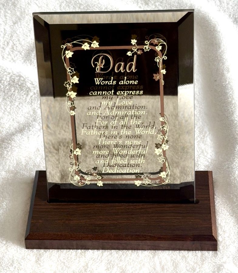 Dad Poem Beveled Edged Keepsake with Wooden Stand - photo 2