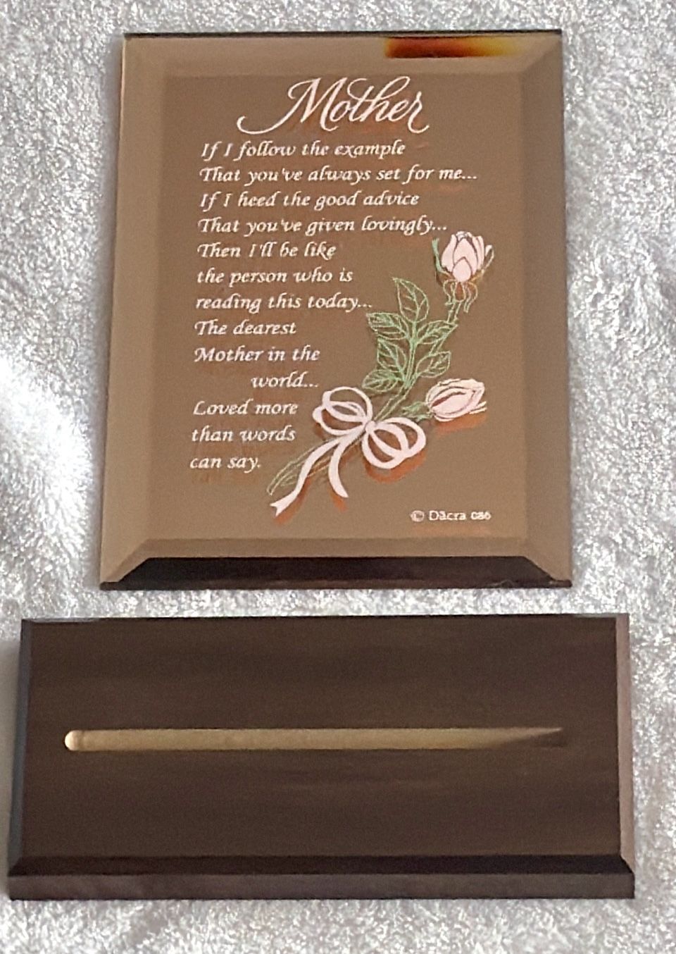 Mother's Poem Beveled Keepsake w/ Wooden Stand - photo 3