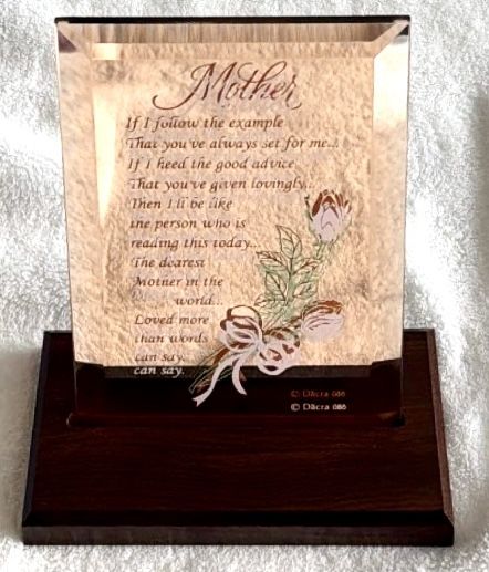 Mother's Poem Beveled Keepsake w/ Wooden Stand - photo 5
