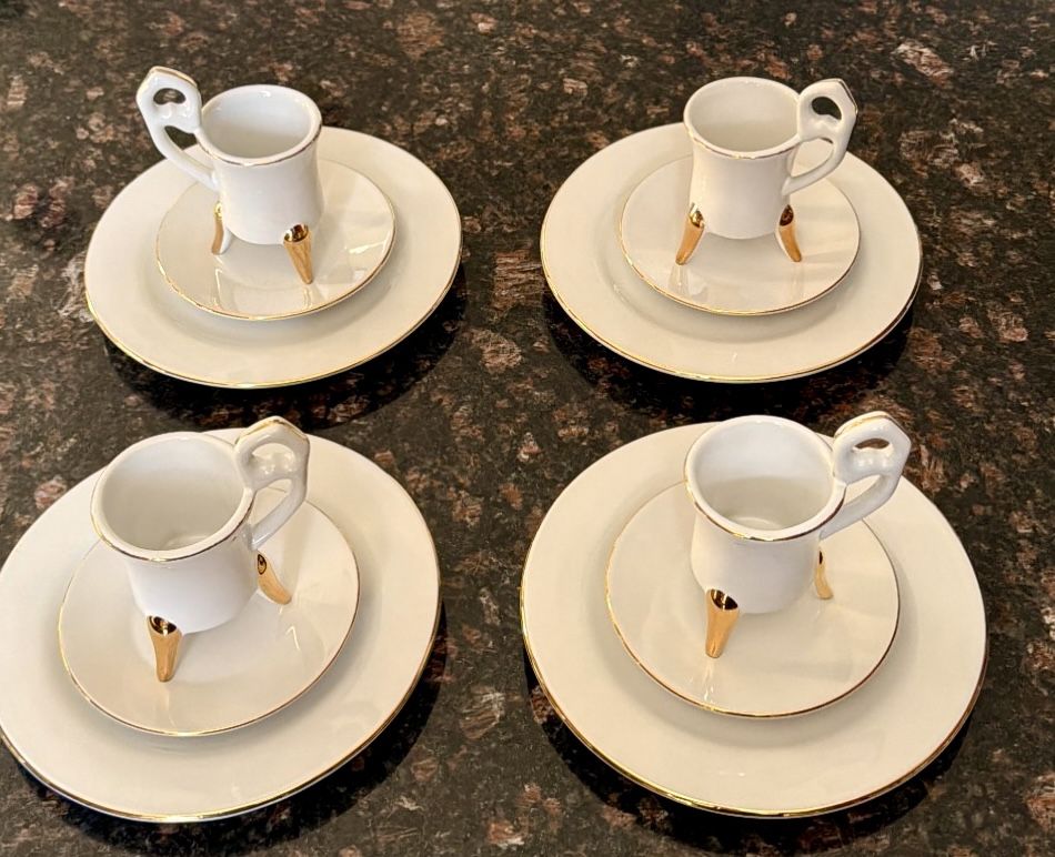 Demitasse Set - Rare Living Quarters Stoneware 3 Leg Tea/Coffee
