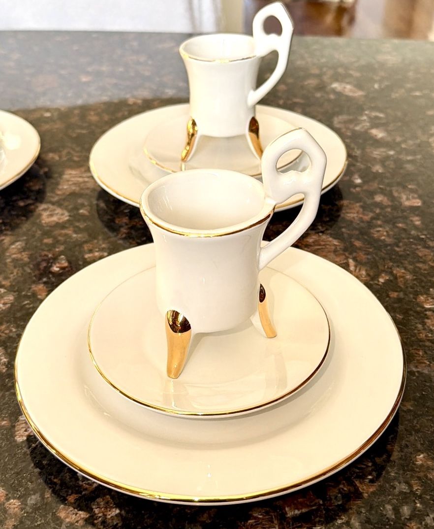 Demitasse Set - Rare Living Quarters Stoneware 3 Leg Tea/Coffee - photo 2