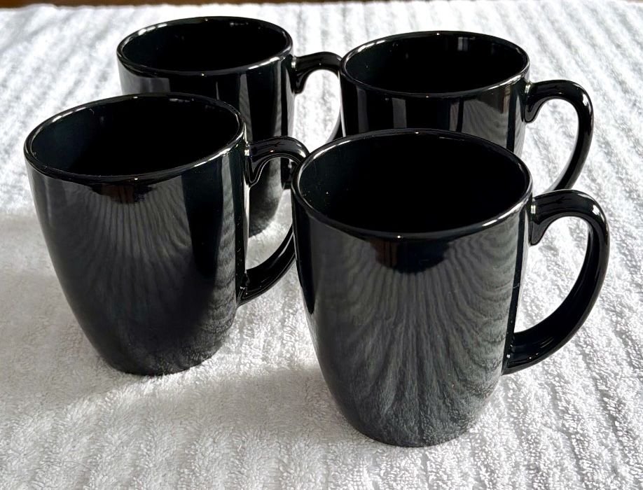 Corelle Black Stoneware Coffee Cups - Set of 4