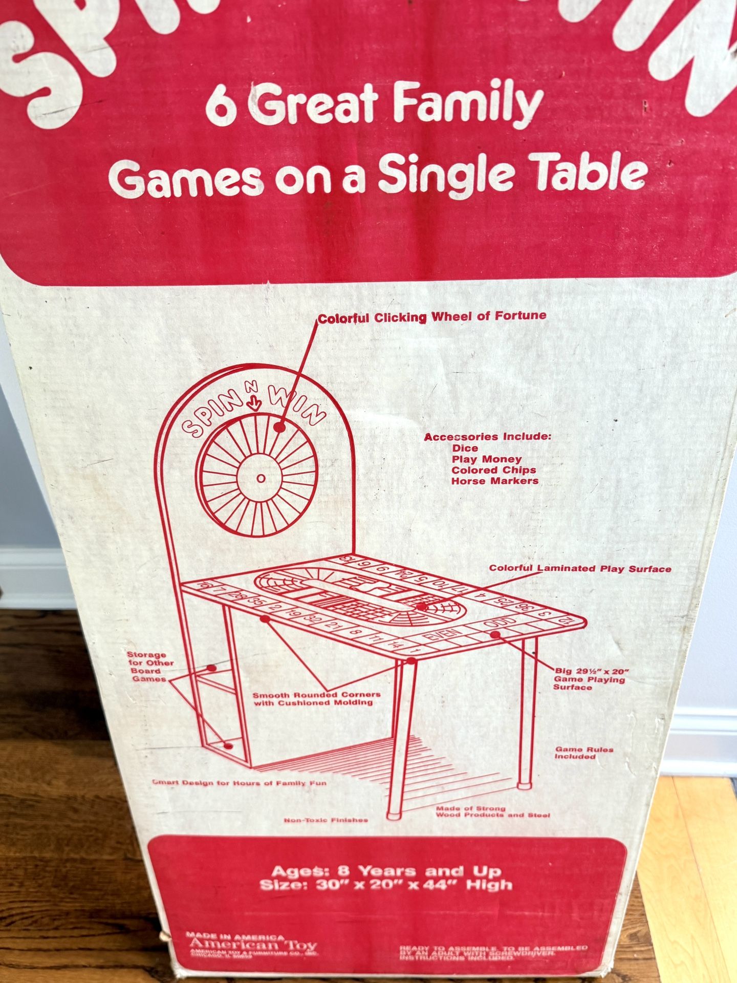 Vintage Spin 'N Win Multi-Game Table - New & Sealed 1988 - photo 2