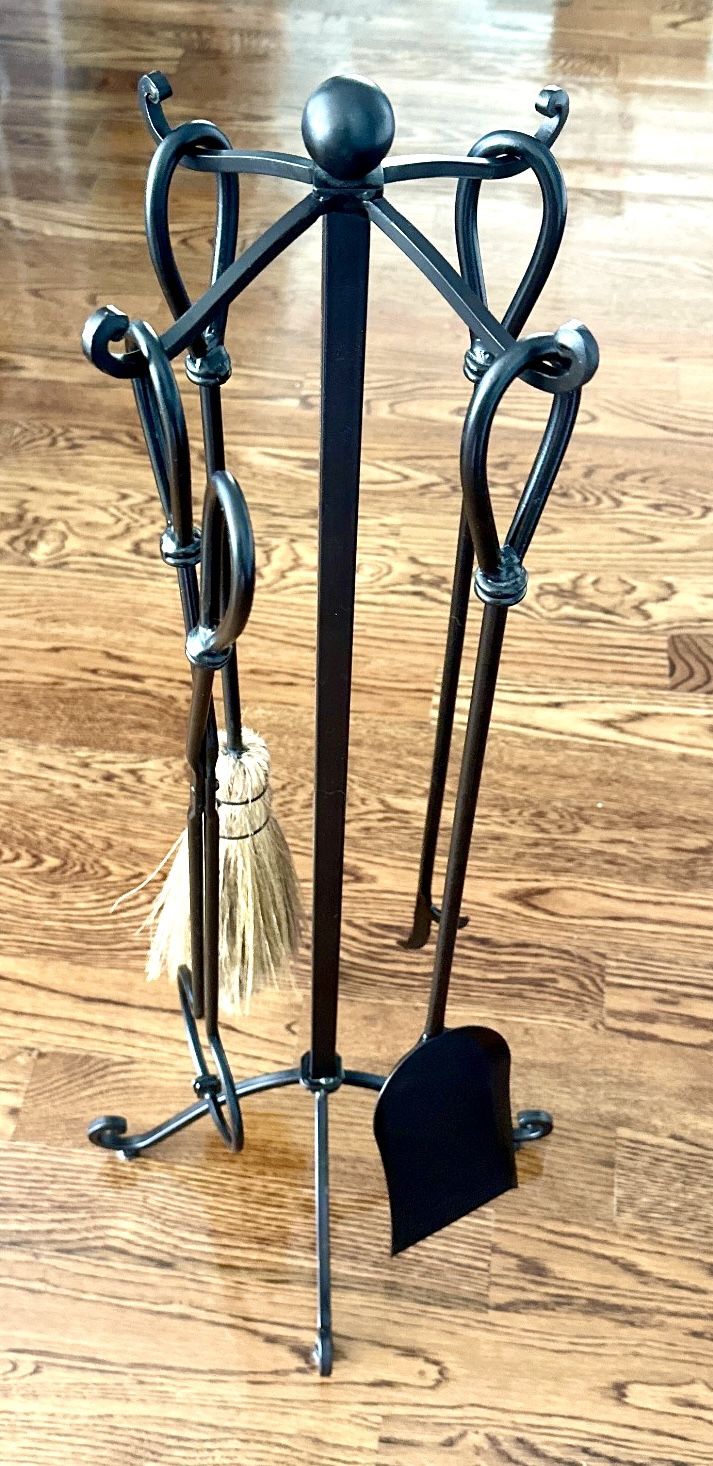 5-Piece Iron Fireplace Tool Set - Unused! - photo 5