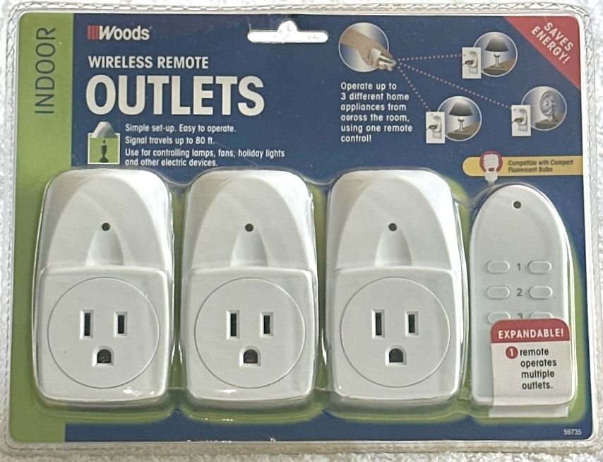 Woods Wireless Remote Control Outlet Set - New in Package - photo 3