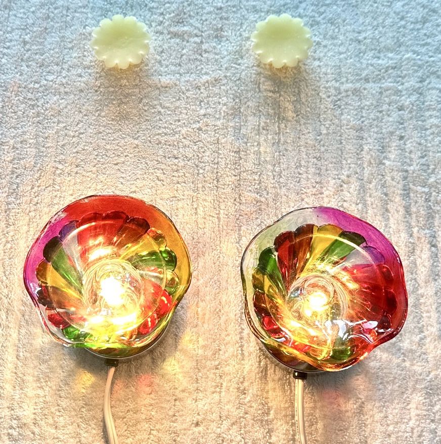 Rainbow Swirl Glass Electric Wax Warmer Lamp Diffuser Set (2) - photo 4