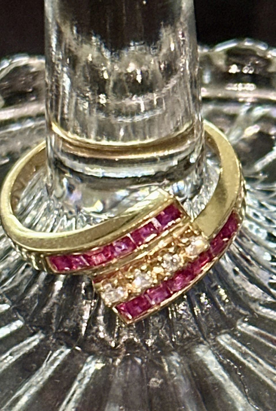 14K Diamond and Ruby Ring! Yellow Gold-Size 7-New! - photo 3