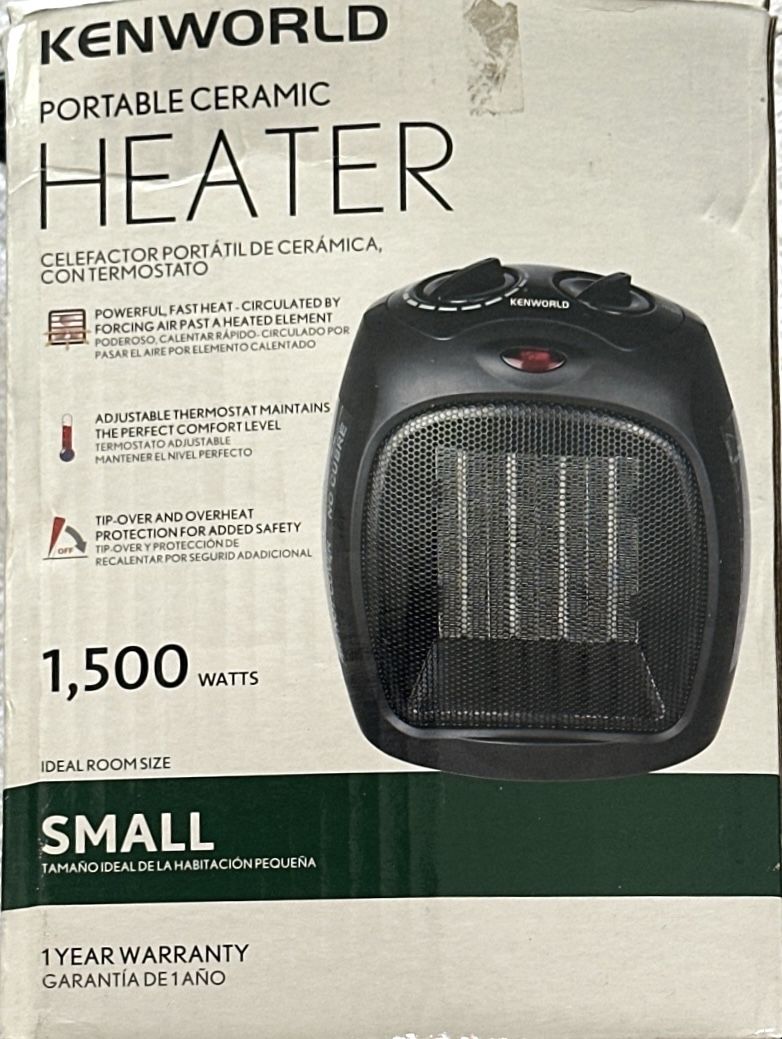 Kenworld Portable Ceramic Heater - 1500W - New in Box!