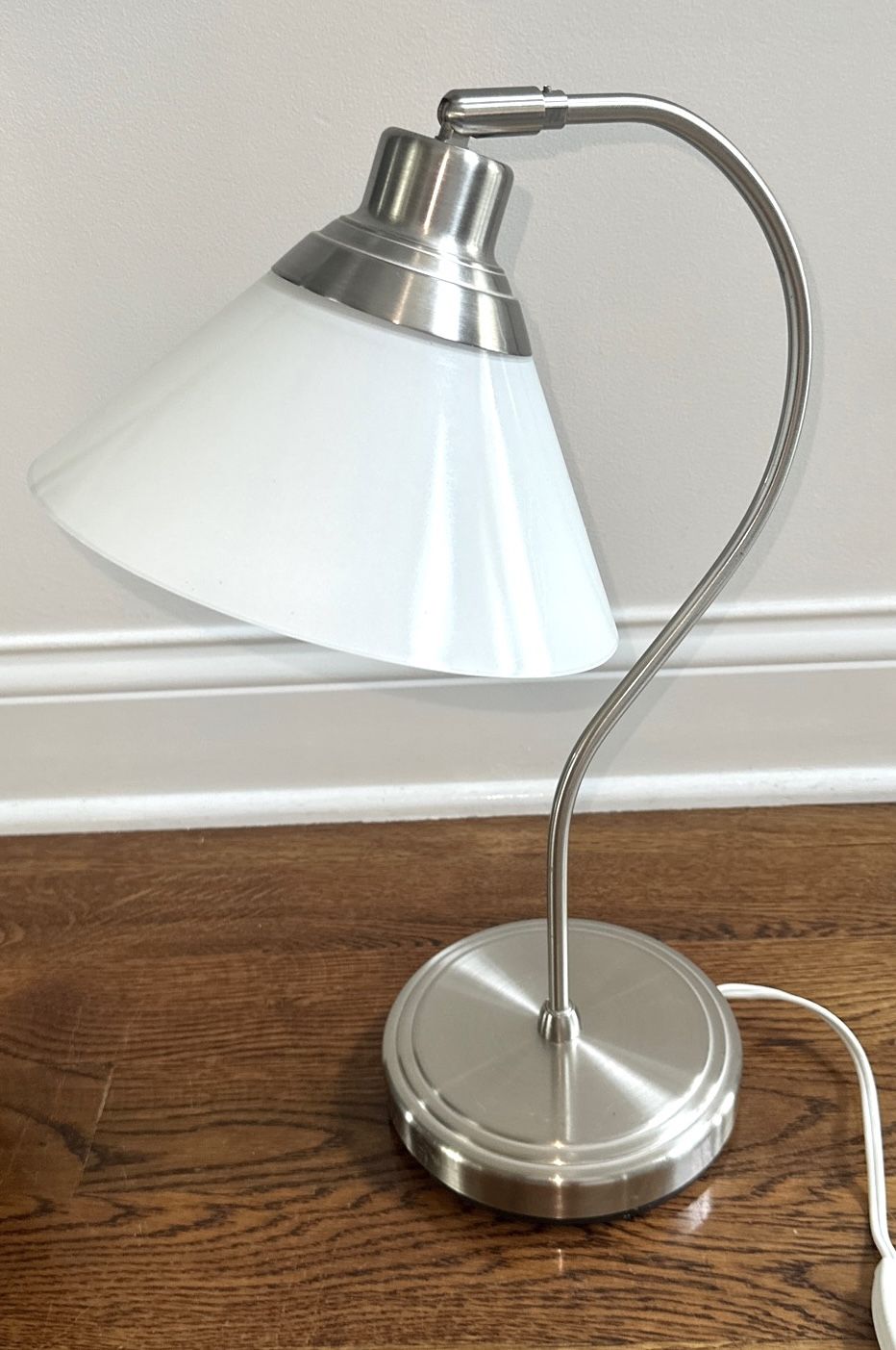 IKEA Kroby Lamp - Milk White Glass Shade & Chrome Base