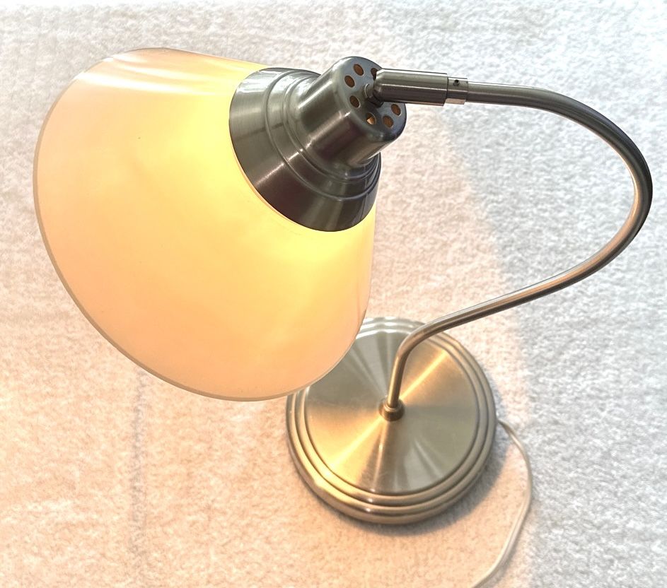 IKEA Kroby Lamp - Milk White Glass Shade & Chrome Base - photo 2
