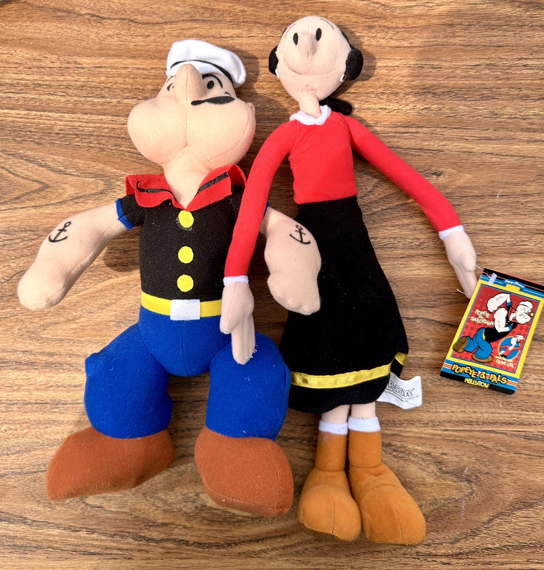 Popeye & Olive Oil Plush Toys - Set of 2 Vintage New!