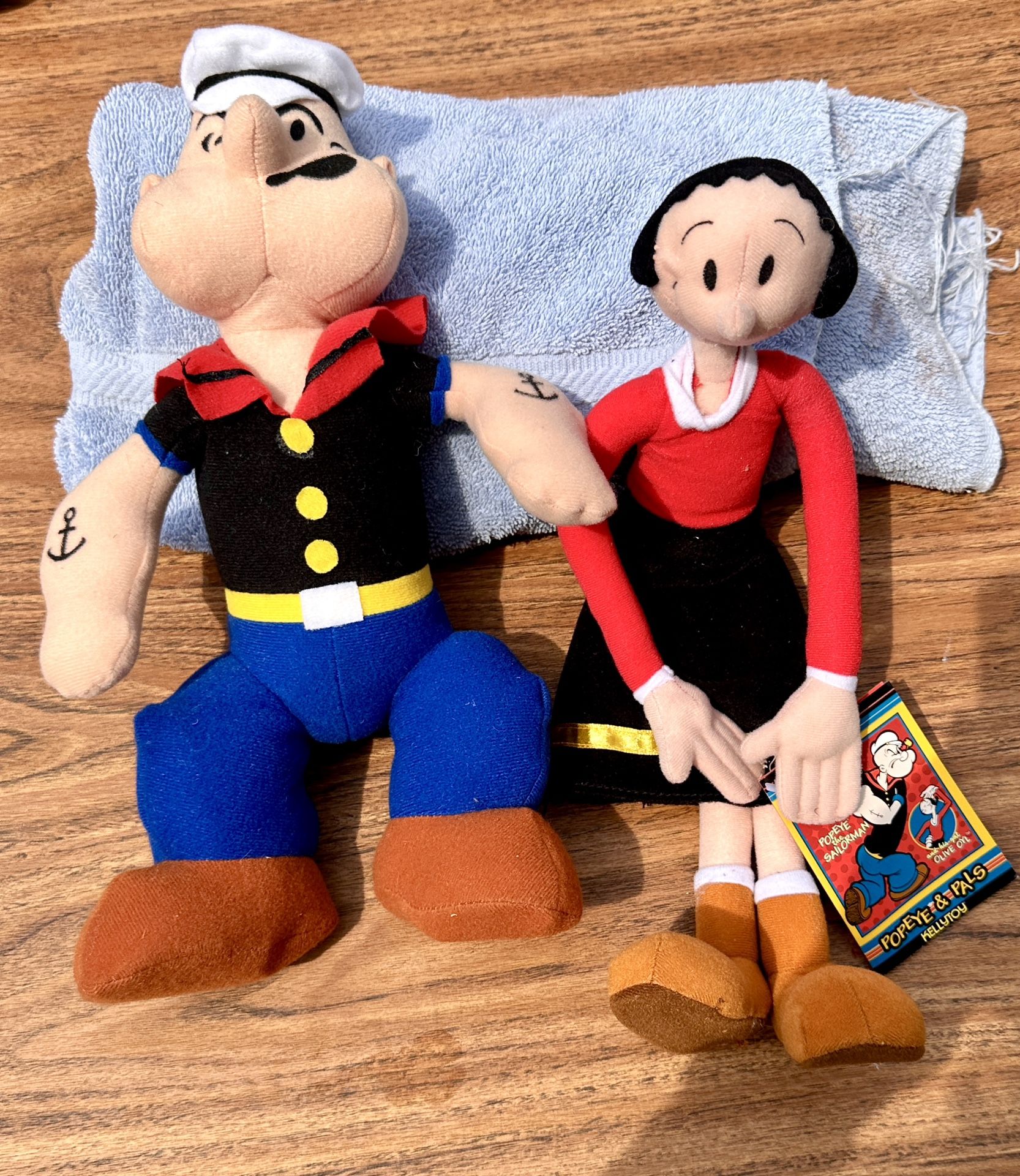 Popeye & Olive Oil Plush Toys - Set of 2 Vintage New! - photo 2
