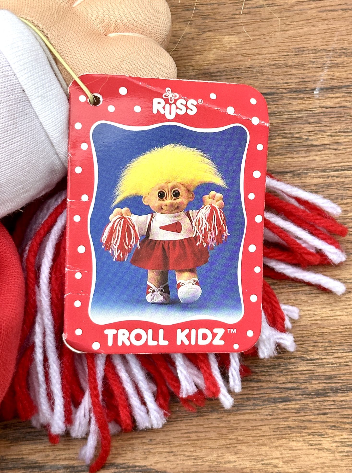 Russ Troll Kidz Cheerleader Doll - 12" Vintage - Red & White Out - photo 4