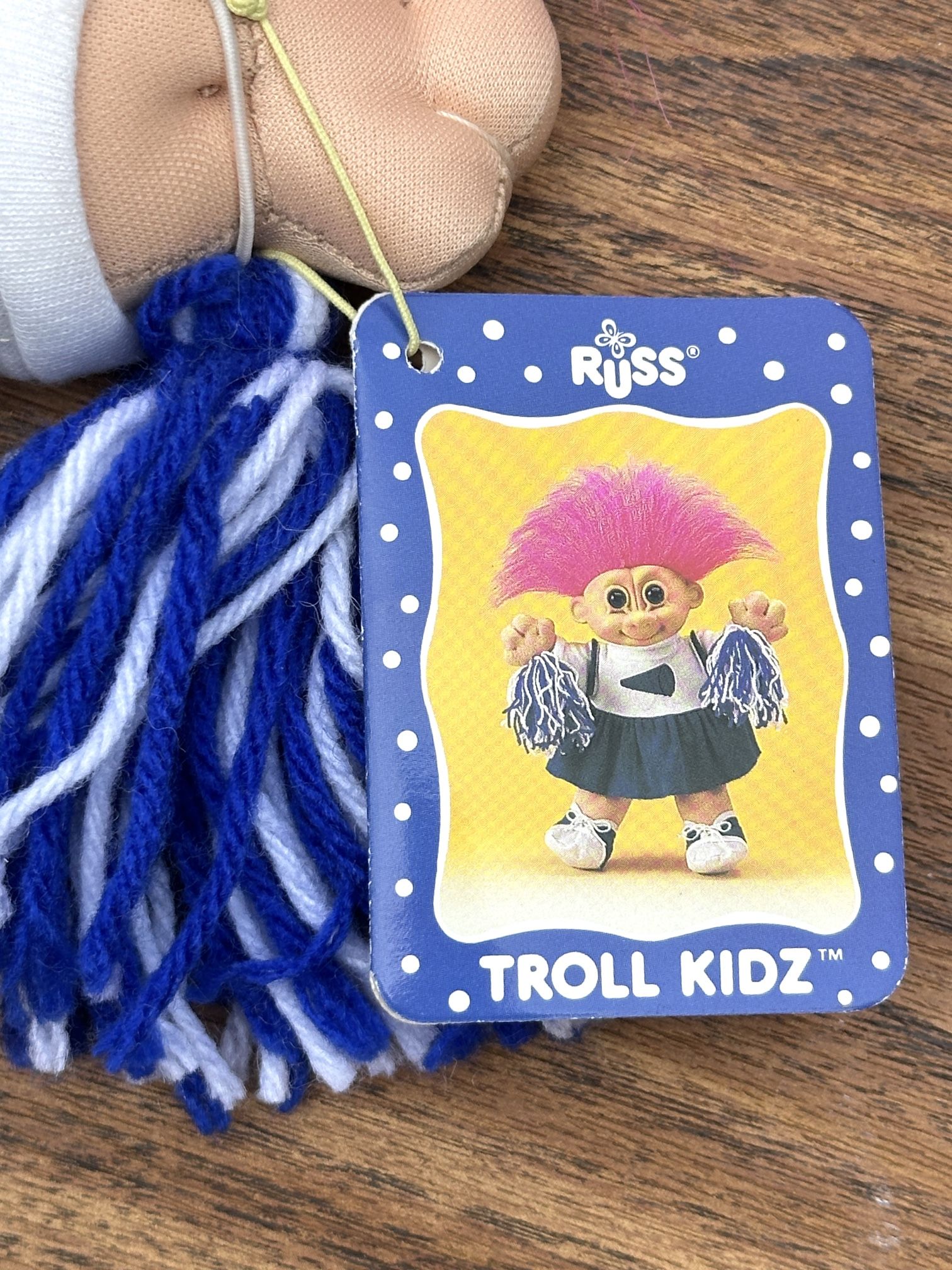 Russ Troll Kidz Cheerleader Doll - Blue & White Outfit - 12" Vin - photo 4