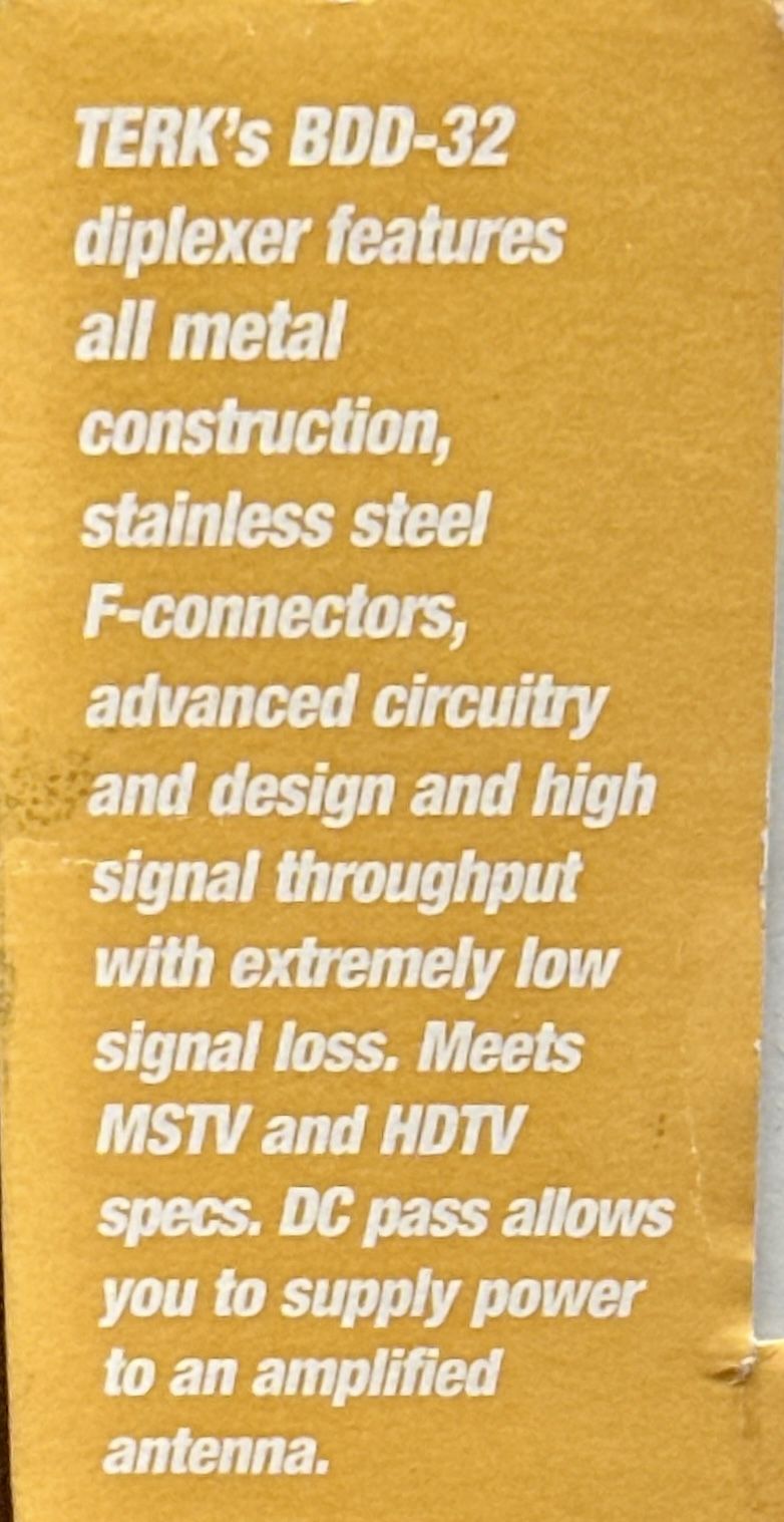 Terk BDD Dual Satellite Indoor/Outdoor Diplexer - photo 5