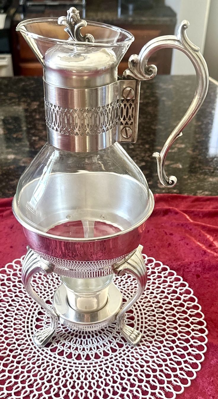 F.B. Rogers Silver Coffee/Tea Carafe Set - 5 Pc MCM Vintage - photo 3